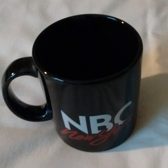 NBC New York Peacock Logo Black Vintage Circa 1990's Coffee Cup Collectible Mug - Picture 1 of 4